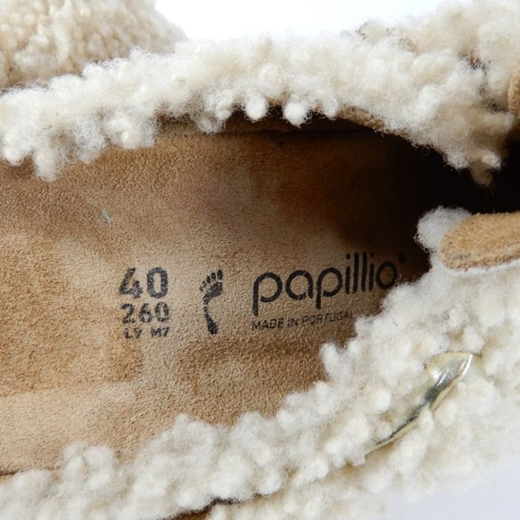 PAPILLIO Birkenstock Fanny Teddy Shearling Wedge Mule CLOG EU 40 9 9.5 NEW $190 - Picture 7 of 11
